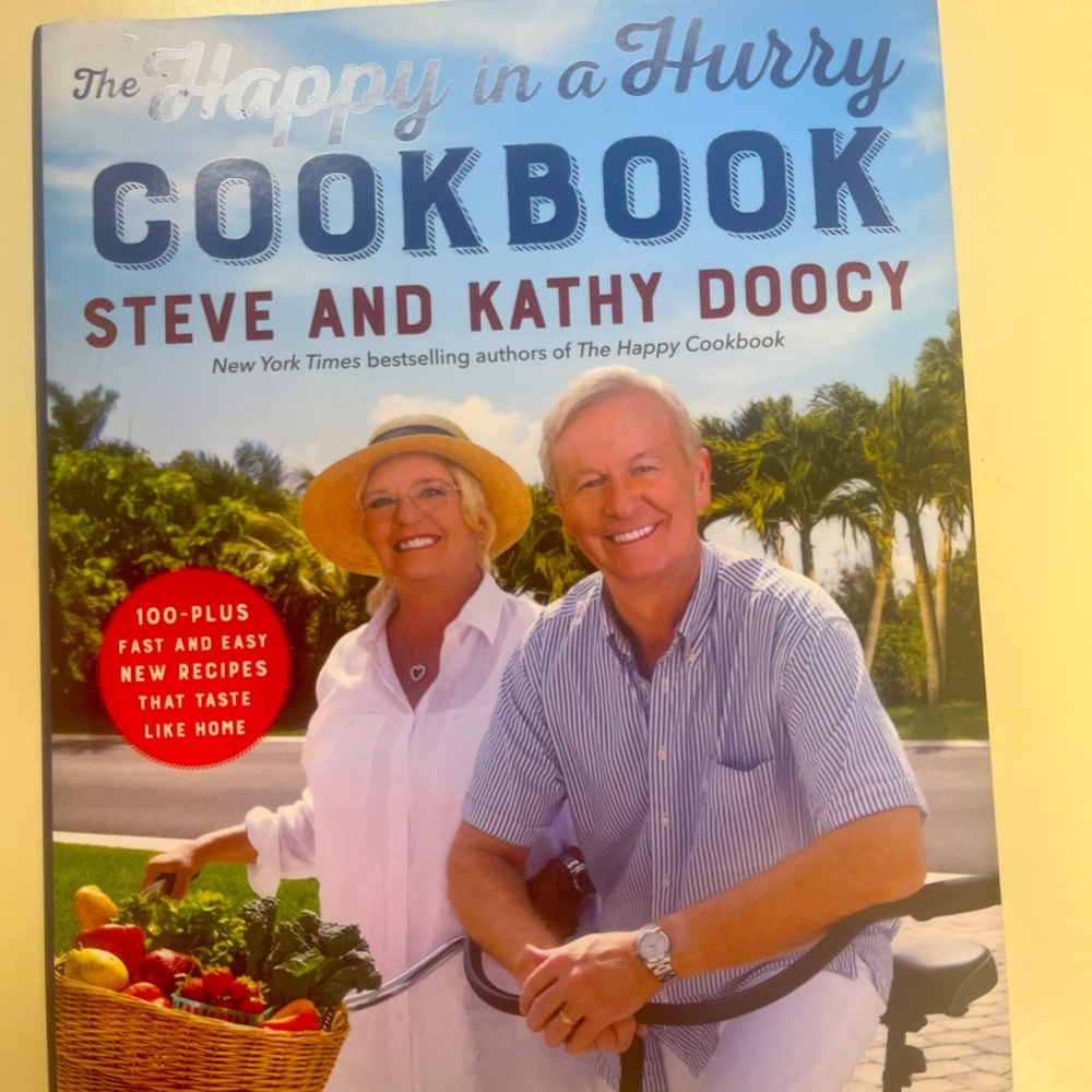 The Happy Cookbook by Steve and Kathy Doocy! Hardcover New never used. Duplicate